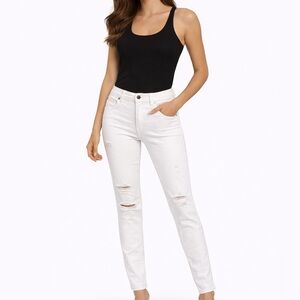 White Distressed Paige Jeans